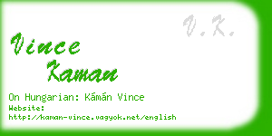 vince kaman business card