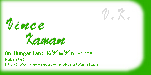 vince kaman business card